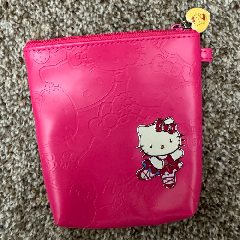 Hello Kitty Hot Pink Embossed Vinyl Pouch